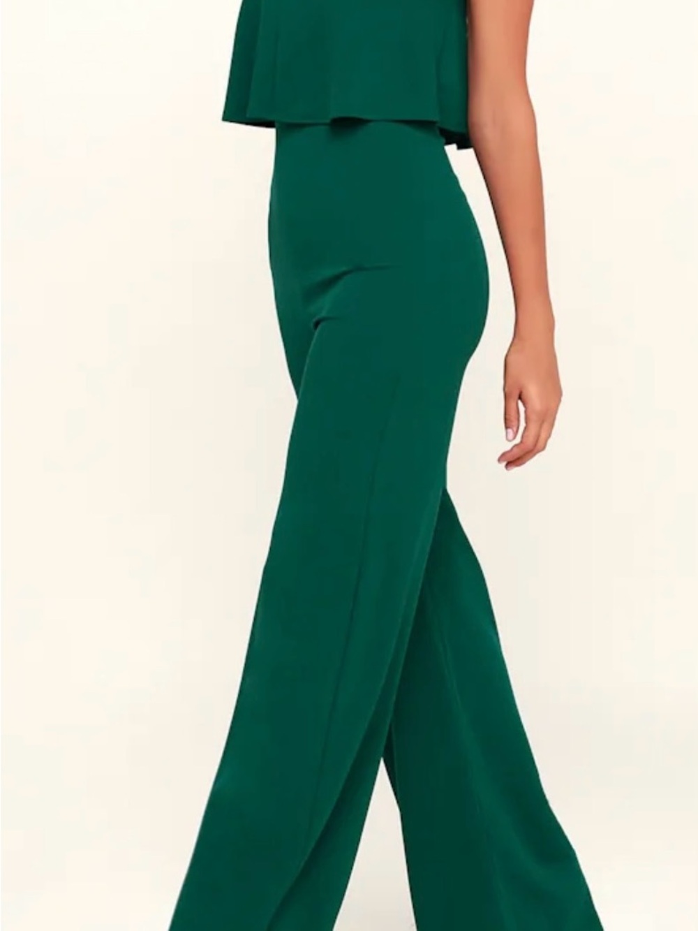 Lulu's Emerald Green High-Waist Wide-Leg Jumpsuit